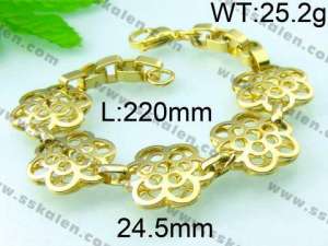 Stainless Steel Gold-plating Bracelet  - KB45726-TSC