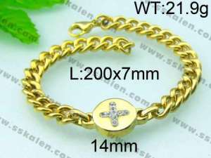 Stainless Steel Gold-plating Bracelet  - KB45732-TSC