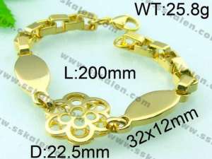 Stainless Steel Gold-plating Bracelet  - KB45738-TSC