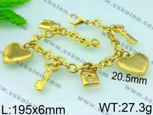 Stainless Steel Gold-plating Bracelet  - KB46552-Z