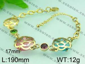 Stainless Steel Gold-plating Bracelet  - KB49145-H