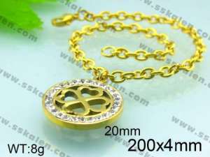 Stainless Steel Gold-plating Bracelet  - KB51238-Z