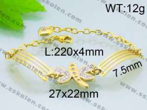 Stainless Steel Gold-plating Bracelet  - KB51934-H