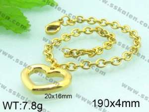 Stainless Steel Gold-plating Bracelet  - KB52460-Z