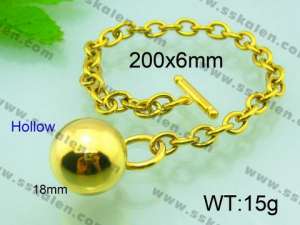 Stainless Steel Gold-plating Bracelet  - KB53859-Z