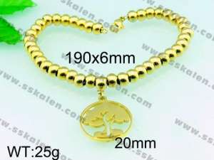 Stainless Steel Gold-plating Bracelet  - KB54876-Z