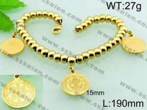 Stainless Steel Gold-plating Bracelet  - KB55988-Z