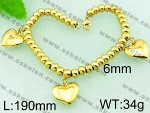 Stainless Steel Gold-plating Bracelet  - KB55991-Z