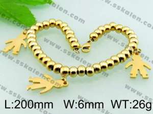 Stainless Steel Gold-plating Bracelet  - KB55996-Z