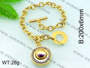 Stainless Steel Gold-plating Bracelet  - KB56865-Z