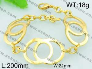 Stainless Steel Gold-plating Bracelet - KB57051-Z