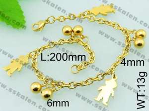 Stainless Steel Gold-plating Bracelet - KB57053-Z