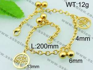 Stainless Steel Gold-plating Bracelet - KB57058-Z