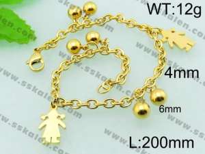 Stainless Steel Gold-plating Bracelet  - KB57065-Z