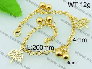 Stainless Steel Gold-plating Bracelet  - KB57066-Z