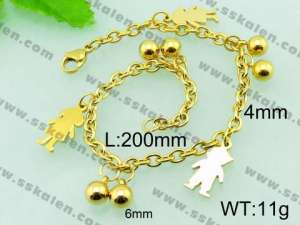 Stainless Steel Gold-plating Bracelet  - KB57067-Z