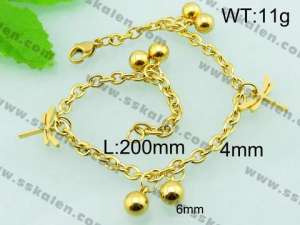 Stainless Steel Gold-plating Bracelet  - KB57068-Z