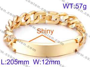 Stainless Steel Gold-plating Bracelet  - KB57098-K