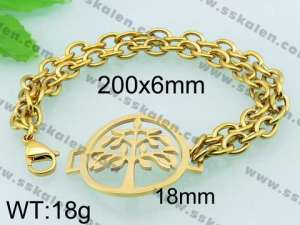 Stainless Steel Gold-plating Bracelet  - KB57158-Z