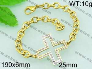 Stainless Steel Gold-plating Bracelet  - KB57165-Z