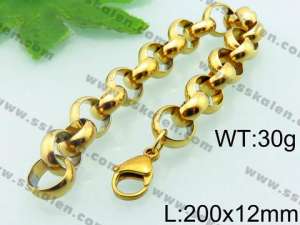 Stainless Steel Gold-plating Bracelet - KB67559-Z