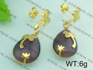 SS Gold-Plating Earring - KE26652-K