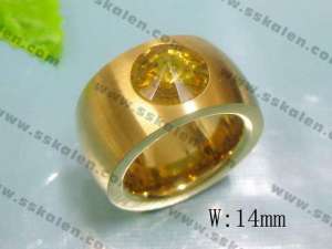 Stainless Steel Gold-plating Ring  - KR15480-D