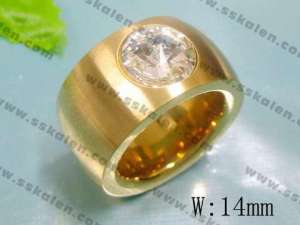 Stainless Steel Gold-plating Ring - KR15481-D