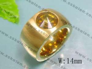 Stainless Steel Gold-plating Ring  - KR15488-D