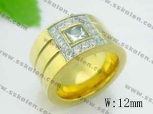 Stainless Steel Gold-plating Ring - KR17545-Z