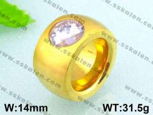 Stainless Steel Gold-plating Ring - KR18110-D