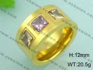 Stainless Steel Gold-plating Ring - KR18485-D
