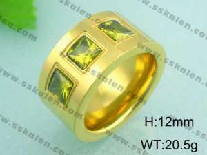 Stainless Steel Gold-plating Ring - KR18486-D