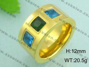 Stainless Steel Gold-plating Ring - KR18488-D