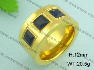 Stainless Steel Gold-plating Ring - KR18489-D