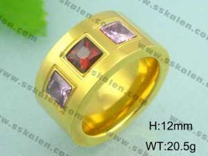Stainless Steel Gold-plating Ring - KR18490-D