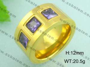 Stainless Steel Gold-plating Ring - KR18494-D