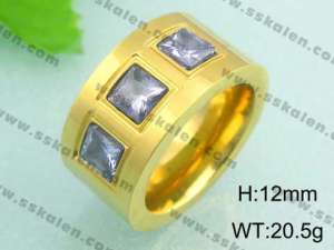 Stainless Steel Gold-plating Ring - KR18520-D