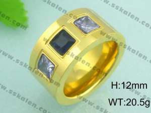 Stainless Steel Gold-plating Ring - KR18523-D