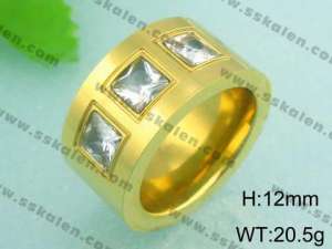 Stainless Steel Gold-plating Ring - KR18525-D