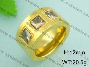Stainless Steel Gold-plating Ring - KR18528-D