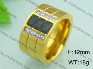 Stainless Steel Gold-plating Ring - KR18599-D