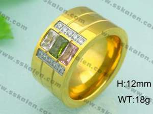 Stainless Steel Gold-plating Ring - KR18602-D