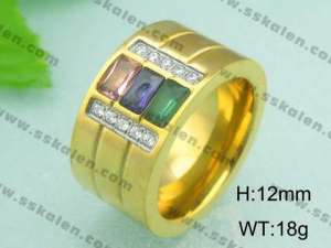 Stainless Steel Gold-plating Ring - KR18603-D