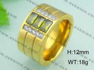Stainless Steel Gold-plating Ring - KR18605-D