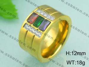 Stainless Steel Gold-plating Ring - KR18611-D