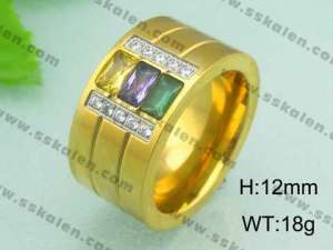 Stainless Steel Gold-plating Ring - KR18613-D