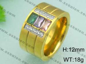 Stainless Steel Gold-plating Ring - KR18615-D