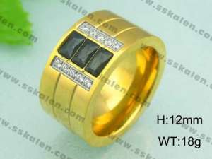 Stainless Steel Gold-plating Ring - KR18619-D