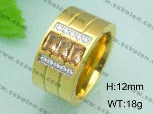 Stainless Steel Gold-plating Ring - KR18624-D